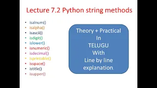 lecture 7 2 Python string methods isalnum isalpha isascii etc