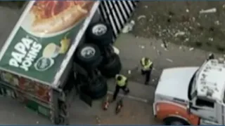 Chopper of Papa John s truck crash shutting down I-75