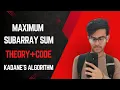 Maximum Subarray Sum Kadane s Algorithm Step-by-Step LeetCode Solution