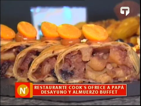 Restaurante Cook's ofrece a papá desayuno y almuerzo buffet