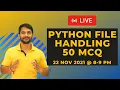 Python Class 12 Chapter 5 Data File Handling 50 MCQ s