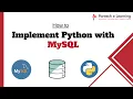 How to Implement Python with MySQL database Pantech eLearning