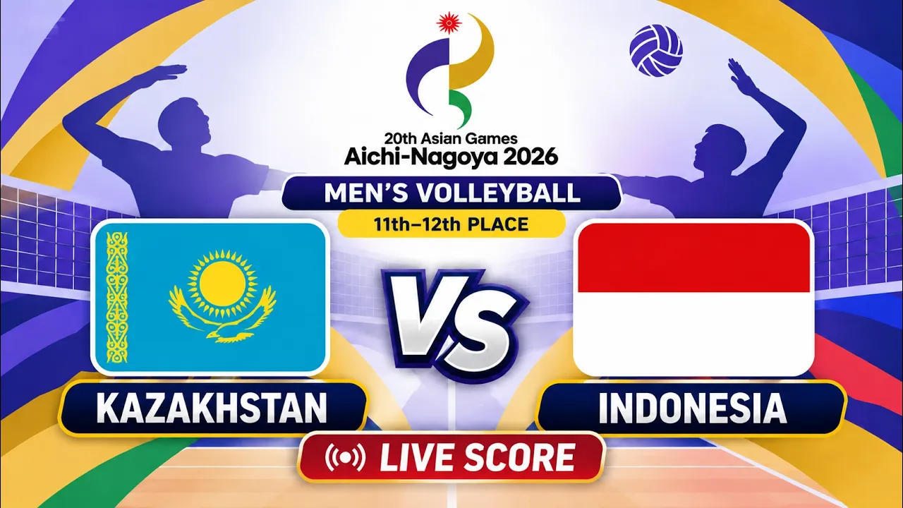 🔴 LIVE | KAZAKHSTAN vs INDONESIA | (11-12th) AG 2026 Men's Volleyball | Livescore Volleyball
