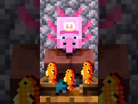 An Axolotl Turned Into a Villager?! - Minecraft Animation  #animation #memes #minecraft