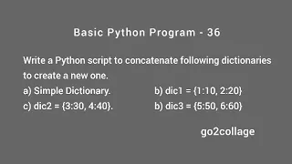 EP 36 Language Python Basic Program I go2collage