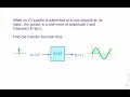 Example Transfer function for sinusoidal impulse response
