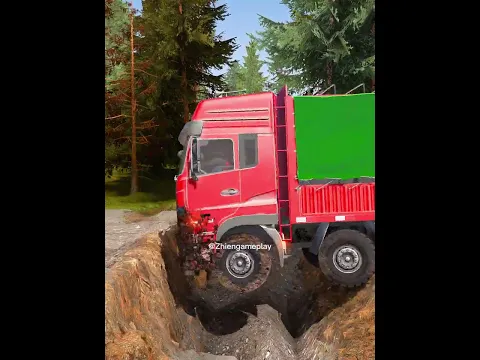 Truck vs Mud Challenge Gone Wrong #mudrunner #simulation #shorts