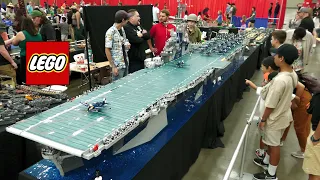 Huge LEGO USS Hornet WWII Aircraft Carrier with 90 Airplanes