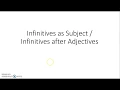 Infinitives as Subject Infinitives after Adjectives