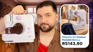 Testei uma Máquina de Costura PORTÁTIL da Shopee! 😱