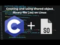 Create shared object files so on Linux and use them for your projects