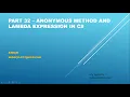 Anonymous method and Lambda expression in C
