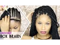 How To CROCHET BOX BRAIDS looks like the real thing free-parting