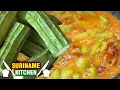 Lagu Surinaamse Terooi (Turai Taroi vleugelkomkommer) Groente Droge Vis KOKEN IN SURINAME | Gourd Luffa
