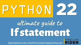 Python tutorial 22 The Ultimate Guide To Python If statement by Manish Sharma