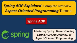 Spring AOP Explained Complete Overview Aspect-Oriented Programming Tutorial Spring Tutorial