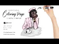 Fashion Girl Coloring Page Printable Adult Coloring Book Procreate Coloring iPad Digital Coloring