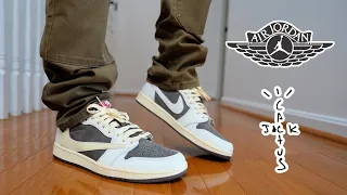 TRAVIS SCOTT JORDAN 1 LOW REVERSE MOCHA REVIEW ON FEET THE HYPE BACK