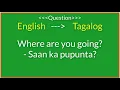 English to Tagalog Translation Basic Filipino or Tagalog Questions