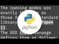 Difference between modes a a w w and r in built-in open function