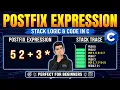 Code to Evaluate Postfix Expression using Stack in C