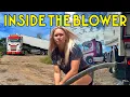 Inside the blower trailer how it works
