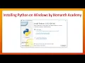 2 Installing Python on Windows by Hemanth Academy
