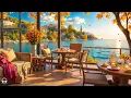 Download Lagu Happy Jazz at Seaside Coffee Shop Ambience 🍂 Autumn Sweet Bossa Nova \u0026 Ocean Waves for Great moods