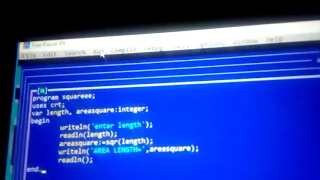 Program to calculate Area of square in Pascal language