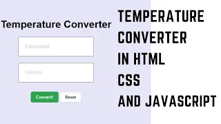 Easy Tutorial Creating a Temperature Converter Using HTML CSS and JavaScript Free Source code