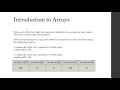 Introduction to Arrays