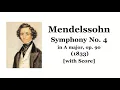 Mendelssohn: Symphony No. 4 in A major, Op. 90 "Italian" (with Score)