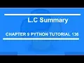 Chapter 9 Summary Python tutorial 136