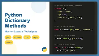 Python Dictionary Mastery Methods Comprehensions Best Practices