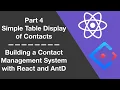 4 - Simple Table Display of Contacts