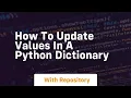 How to update values in a python dictionary