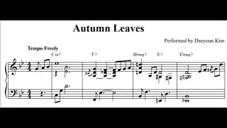 Jazz Standard Autumn Leaves for solo piano sheet music