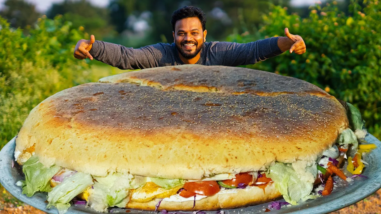 World's Biggest Burger | Made A Giant Burger by Grandpa Kitchen