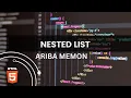 Nested Ordered list Unordered list in Html Web Development Basics