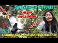 Beautiful Girl Fried Bananas In The Forest And Poop