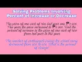 Solving Problems Involving Percent of Increase or Decrease