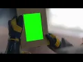 Hugh Jackman does the Wolverine looking at a picture meme green screen