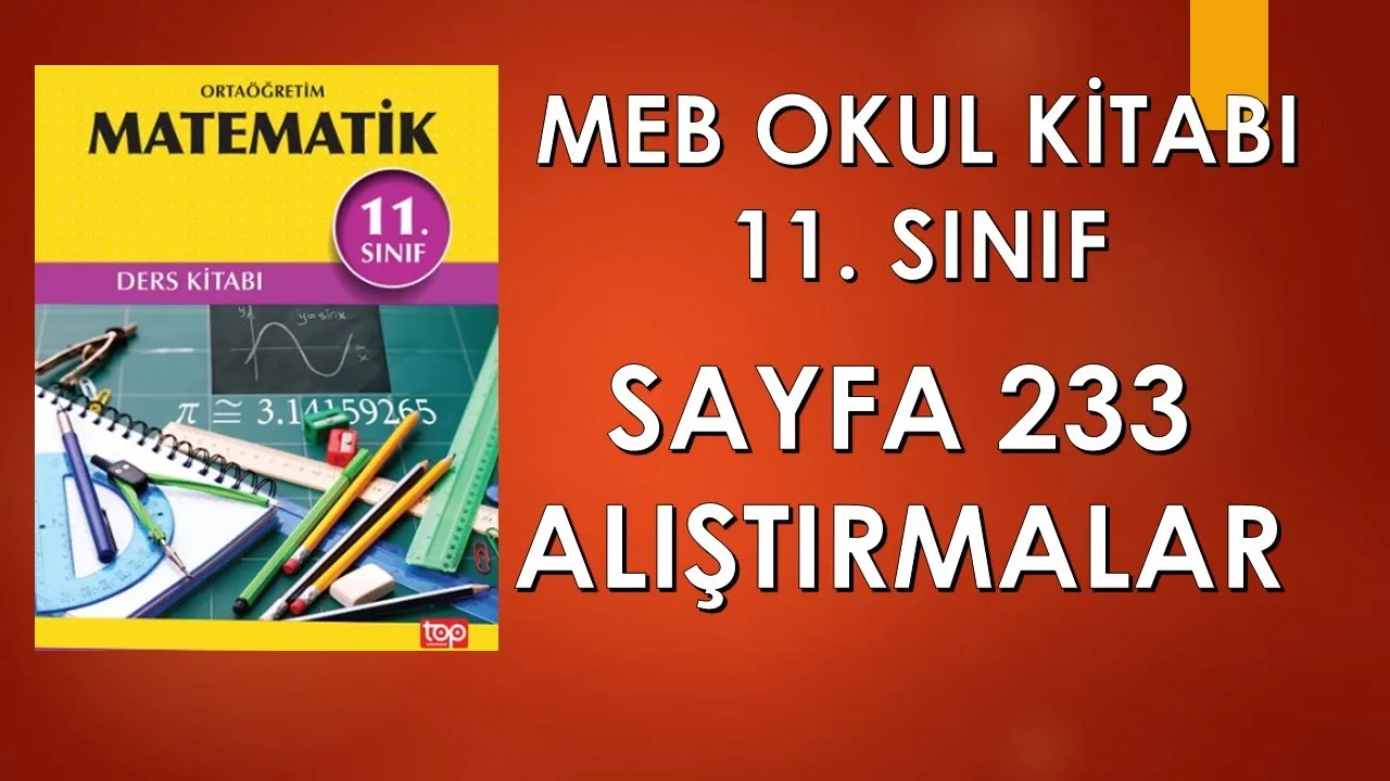 11.Sınıf Matematik sf 183 Özel Ders Tekniği ile MEB Kitabı Alıştırmalar Çözümü 2020 - 2021