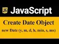 Create Date Object using Date y m d h min s ms in JavaScript Hindi