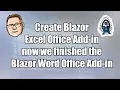 Create Blazor Excel Office Add-in after finishing the Word Add-in