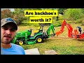 Are Backhoe s for Sub-Compact Tractors Worth it John Deere 260B and Kubota BH77