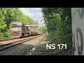 NS 171 rolls to a stop under the Palmer St PRR Position Lights in Wooster Ohio
