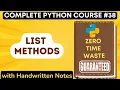 Python List Methods with Handwritten Notes in Hindi Python Tutorial -