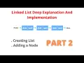 Linked List Part 2 javascript Creating Linked List and adding nodes Hindi