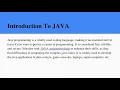 PowerPoint Presentation Of Java Programming Language